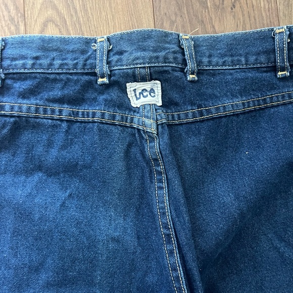 Vintage Lee Brand medium wash straight leg jeans with Carpenter style detailing - Picture 2 of 9